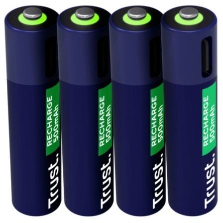 Pack de 4 Pilas AAA Trust 25671/ Recargables - Frikibase