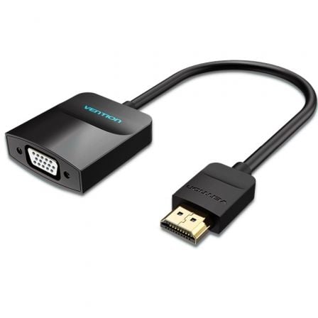 Conversor Vention 42444/ HDMI Macho - VGA Hembra/ Jack 3.5 Hembra/ 15cm/ Negro - Frikibase