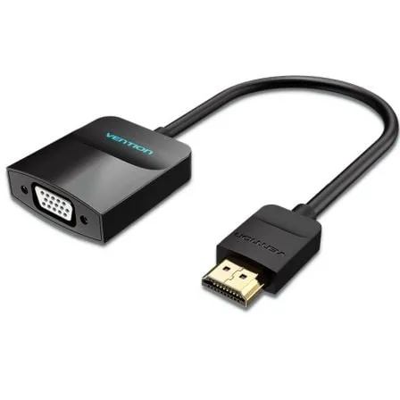 Conversor Vention 42444/ HDMI Macho - VGA Hembra/ Jack 3.5 Hembra/ 15cm/ Negro - Frikibase