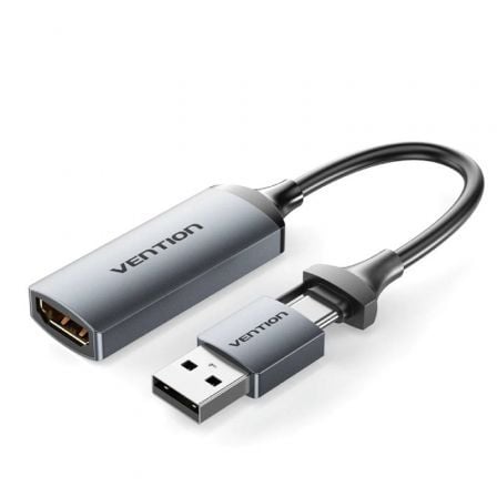 Conversor HDMI 4K 60Hz Vention ACWHA/ HDMI Hembra / USB Macho - USB Tipo-C Macho/ 480Mbps/ 10cm/ Negro - Frikibase