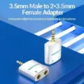 Adaptador Audio Vention BDBW0/ Jack 3.5 Macho - 2x Jack 3.5 Hembra/ Blanco – imagen 2