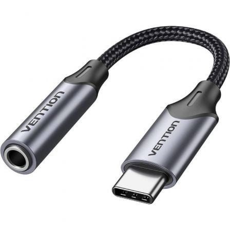 Adaptador Audio Vention BGMHA/ Jack 3.5 Hembra - USB Tipo-C Macho/ 10cm/ Gris - Frikibase