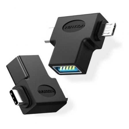 Adaptador USB 3.0 Vention CDIB0/ USB Tipo-C Macho - MicroUSB Macho - Frikibase