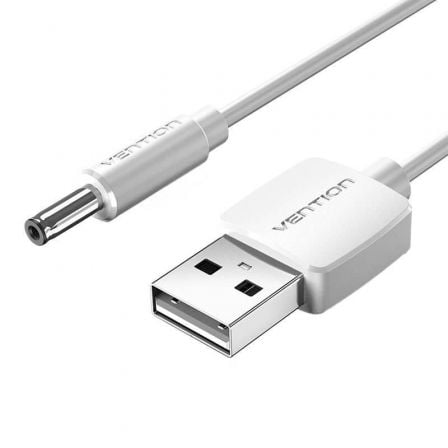 Cable Alimentación Vention CEXWF/ USB Macho - DC 3.5mm Macho/ 1m/ Blanco - Frikibase