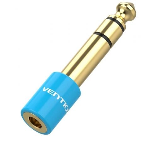 Adaptador Jack Vention VAB-S01-L/ Jack 6.5 Macho - Jack 3.5 Hembra/ Azul - Frikibase