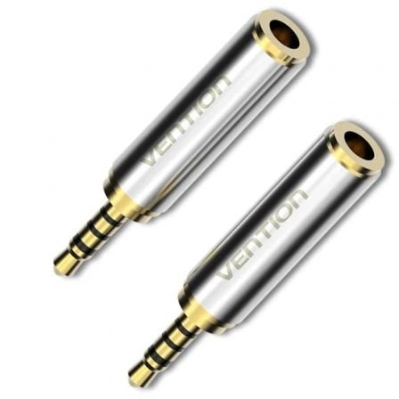 Adaptador Jack Vention VAB-S02/ Jack 2.5 Macho - Jack 3.5 Hembra/ Plata - Frikibase