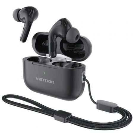 Auriculares Bluetooth Vention Echo Lite E11 Plus con estuche de carga/ Autonomía 6h/ Negros - Frikibase