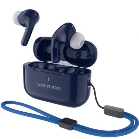 Auriculares Bluetooth Vention Echo Lite E11 Plus con estuche de carga/ Autonomía 6h/ Azules - Frikibase