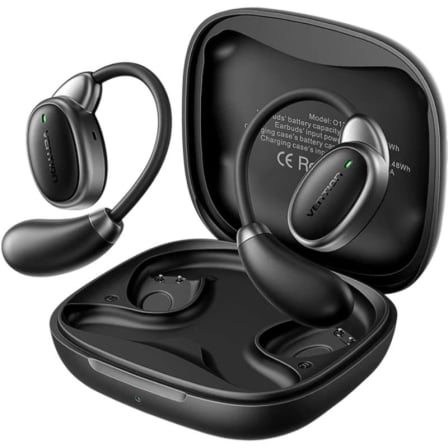 Auriculares Bluetooth Vention Open Ear 013 con estuche de carga/ Autonomía 8h/ Negros - Frikibase