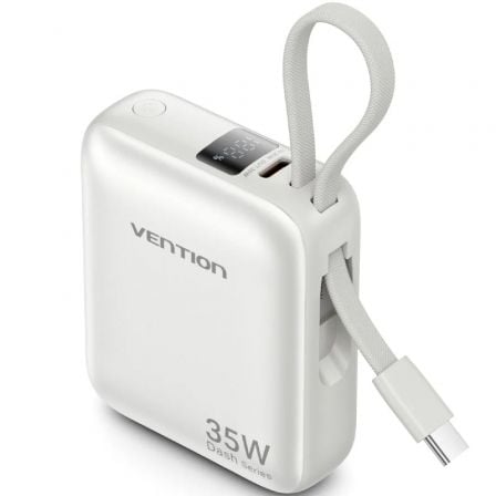 Powerbank 10000mAh Vention FHEN0/ 35W/ Beige/ Incluye Cable USB Tipo-C - Frikibase