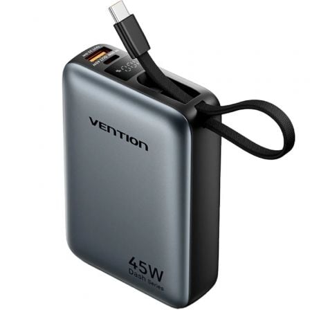 Powerbank 20000mAh Vention FHGH0/ 45W/ Gris/ Incluye Cable USB Tipo-C - Frikibase