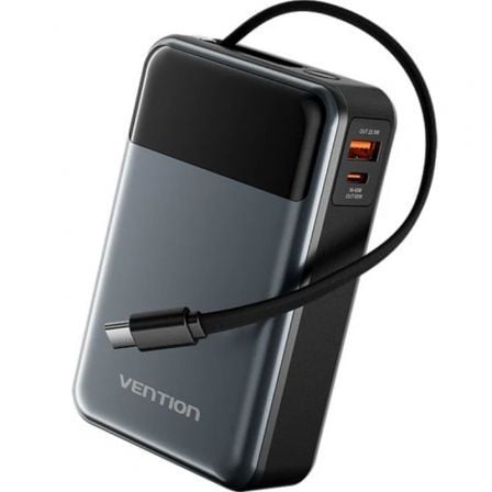 Powerbank 20000mAh Vention FHYB0/ 65W/ Gris/ Incluye Cable USB Tipo-C - Frikibase