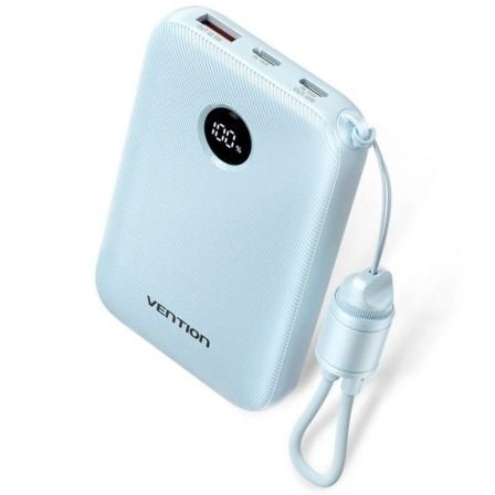 Powerbank 10000mAh Vention FKAL0-C/ 22.5W/ Azul/ Incluye Cable USB Tipo-C - Frikibase