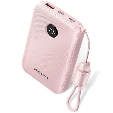 Powerbank 10000mAh Vention FKAP0-C/ 22.5W/ Rosa/ Incluye Cable USB Tipo-C - Frikibase