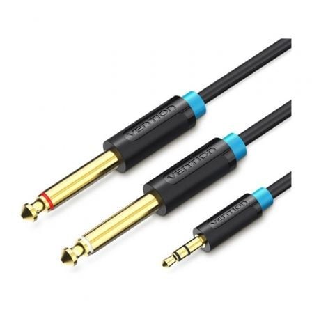 Cable Estéreo Vention BACBH/ Jack 3.5 Macho - 2x Jack 6.5 Macho/ 2m/ Negro - Frikibase