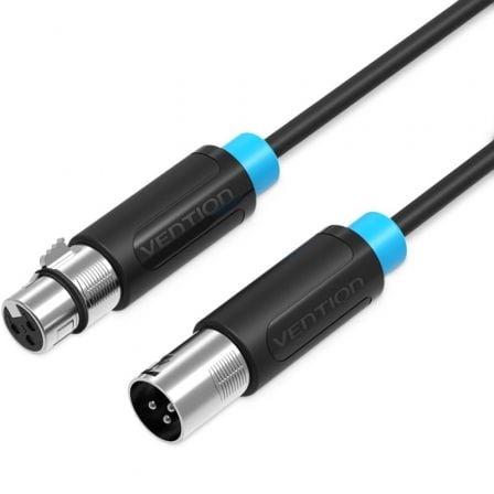 Cable Estéreo Vention BBFBH/ XLR Macho - XLR Hembra/ 2m/ Negro - Frikibase