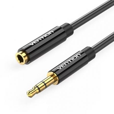 Cable Estéreo Vention BBZBD/ Jack 3.5 Macho - Jack 3.5 Hembra/ 50cm/ Negro - Frikibase