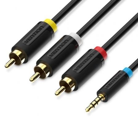 Cable Estéreo Vention BCBBG/ Jack 3.5 Macho - 3x RCA Macho/ 1.5m/ Negro - Frikibase
