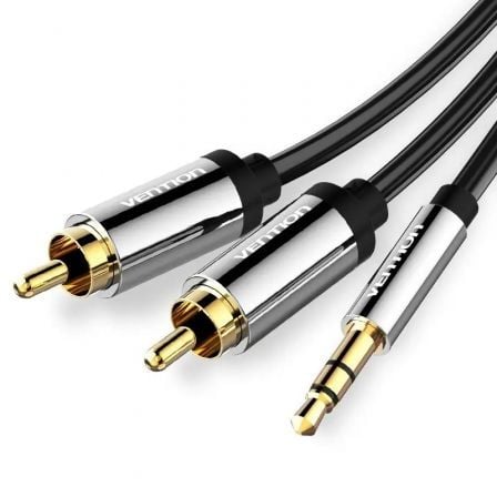 Cable Estéreo Vention BCFBH/ Jack 3.5 Macho - 2x RCA Macho/ 2m/ Negro - Frikibase