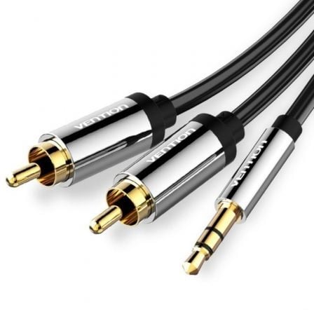 Cable Estéreo Vention BCFBI/ Jack 3.5 Macho - 2x RCA Macho/ 3m/ Negro - Frikibase