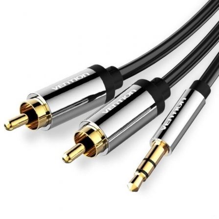 Cable Estéreo Vention BCFBJ/ Jack 3.5 Macho - 2x RCA Macho/ 5m/ Negro - Frikibase