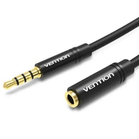 Cable Estéreo Vention BHBBG/ Jack 3.5 Macho - Jack 3.5 Hembra/ 1.5m/ Negro - Frikibase