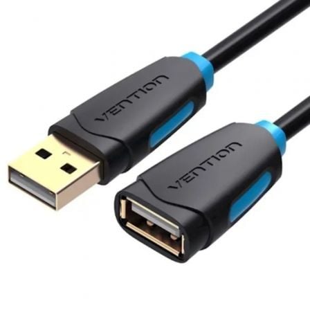 Cable Alargador USB 2.0 Vention CBCBI/ USB Macho - USB Hembra/ 3m/ Negro - Frikibase