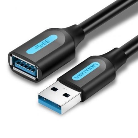 Cable Alargador USB 3.0 Vention CBHBI/ USB Macho - USB Hembra/ 5Gbps/ 3m/ Negro - Frikibase