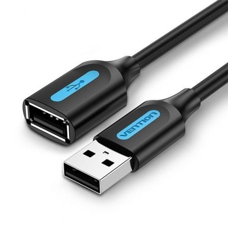 Cable Alargador USB 2.0 Vention CBIBD/ USB Macho - USB Hembra/ 50cm/ Negro - Frikibase