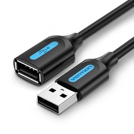 Cable Alargador USB 2.0 Vention CBIBI/ USB Macho - USB Hembra/ 480Mbps/ 3m/ Negro - Frikibase