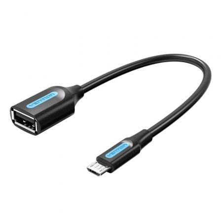 Cable USB 2.0 Vention CCUBB/ MicroUSB Macho - USB Hembra/ 480Mbps/ 15cm/ Negro - Frikibase