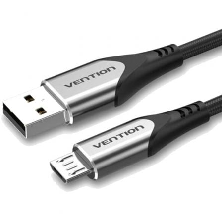 Cable USB 2.0 Vention COAHF/ USB Macho - MicroUSB Macho/ Hasta 60W/ 480Mbps/ 1m/ Gris - Frikibase