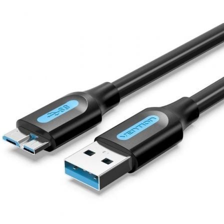 Cable USB 3.0 Vention COPBF/ USB Macho - MicroUSB Macho/ Hasta 10W/ 5Gbps/ 1m/ Negro - Frikibase