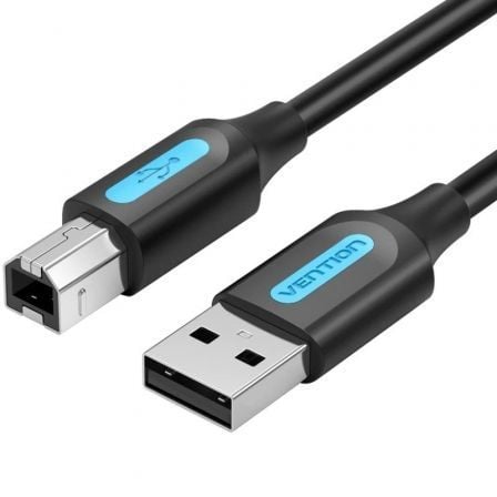 Cable USB 2.0 Impresora Vention COQBD/ USB Tipo-B Macho - USB Macho/ 480Mbps/ 50cm/ Negro - Frikibase