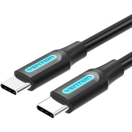 Cable USB 2.0 Tipo-C Vention COSBD/ USB Tipo-C Macho - USB Tipo-C Macho/ Hasta 60W/ 480Mbps/ 50cm/ Negro - Frikibase