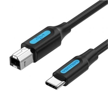 Cable USB 2.0 Tipo-C Vention CQUBH/ USB Tipo-B Macho - USB Tipo-C Macho/ 480Mbps/ 2m/ Negro - Frikibase
