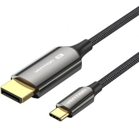 Cable Conversor DisplayPort 8K Vention CRFBF/ USB Tipo-C Macho - DisplayPort Macho/ 1m/ Negro - Frikibase