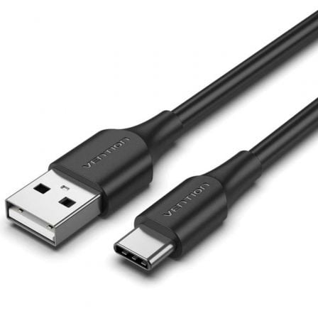 Cable USB 2.0 Tipo-C Vention CTHBC/ USB Tipo-C Macho - USB Macho/ 480Mbps/ 25cm/ Negro - Frikibase