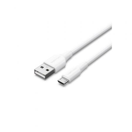 Cable USB 2.0 Vention CTIWF/ USB Macho - MicroUSB Macho/ Hasta 60W/ 480Mbps/ 1m/ Blanco - Frikibase