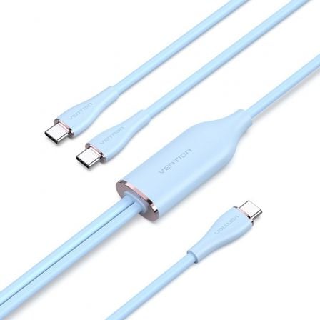 Cable USB Tipo-C Vention CTMSG/ USB Tipo-C Macho - 2 x USB Tipo-C Macho/ Hasta 100W/ 480Mbps/ 1.5m/ Azul - Frikibase