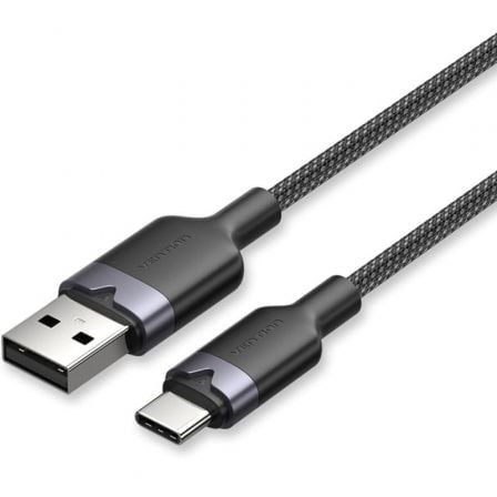 Cable USB 2.0 Tipo-C Vention CTNBF/ USB Tipo-C Macho - USB Macho/ Hasta 60W/ 480Mbps/ 1m/ Negro - Frikibase