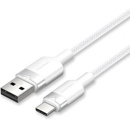Cable USB 2.0 Tipo-C Vention CTNWF/ USB Tipo-C Macho - USB Macho/ Hasta 60W/ 480Mbps/ 1m/ Blanco - Frikibase