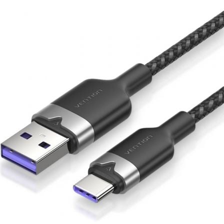 Cable USB 2.0 Tipo-C Vention CTOBF/ USB Tipo-C Macho - USB Macho/ Hasta 100W/ 480Mbps/ 1m/ Negro - Frikibase