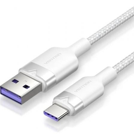 Cable USB 2.0 Tipo-C Vention CTOWF/ USB Tipo-C Macho - USB Macho/ Hasta 100W/ 480Mbps/ 2m/ Blanco - Frikibase