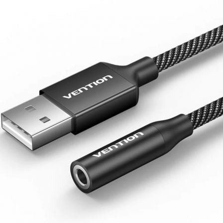 Conversor Vention CVEBC/ Jack 3.5 Hembra - USB Macho/ 1m/ Gris - Frikibase