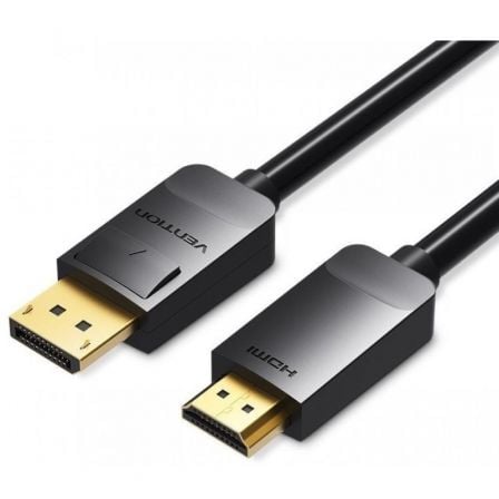 Cable Conversor Vention HADBI/ DisplayPort Macho - HDMI Macho/ 3m/ Negro - Frikibase