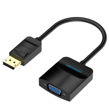 Conversor Vention HBFBB/ DisplayPort Macho - VGA Hembra/ 15cm/ Negro - Frikibase