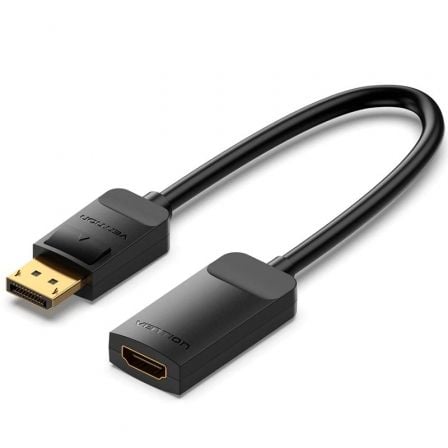Cable Conversor Vention HBZBB/ DisplayPort Macho - HDMI 4K Hembra/ 15cm/ Negro - Frikibase