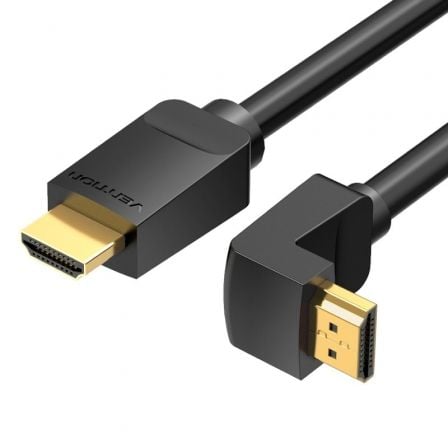 Cable HDMI 2.0 4K Acodado Vention AAQBH/ HDMI Macho - HDMI Macho/ 2m/ Negro - Frikibase