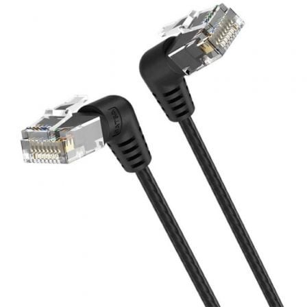 Cable de Red RJ45 UTP Vention IBOBF Cat.6A/ 1m/ Cabeza Rotatoria 360º/ Negro - Frikibase
